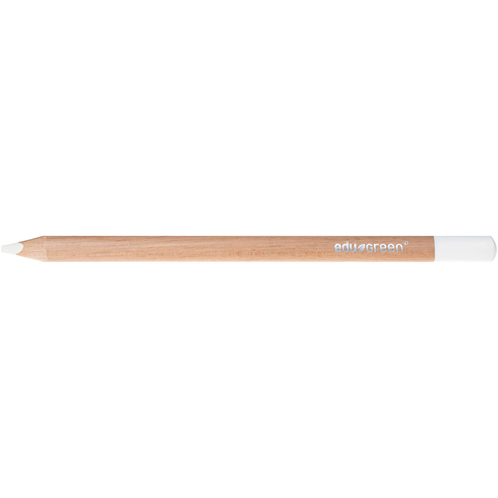 Edugreen Jumbo Coloured Pencils, lead 5 mm, white, 10 pc