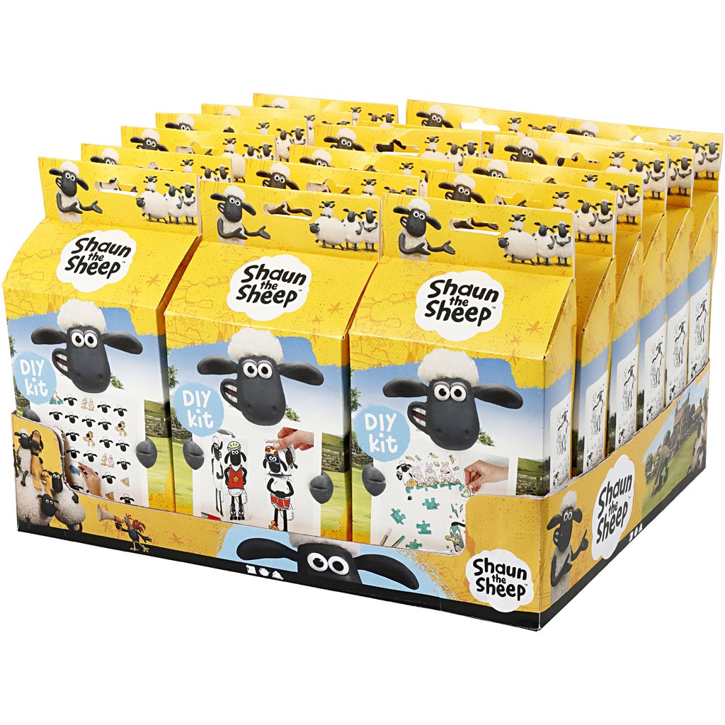 Table display with material kits, 18 set