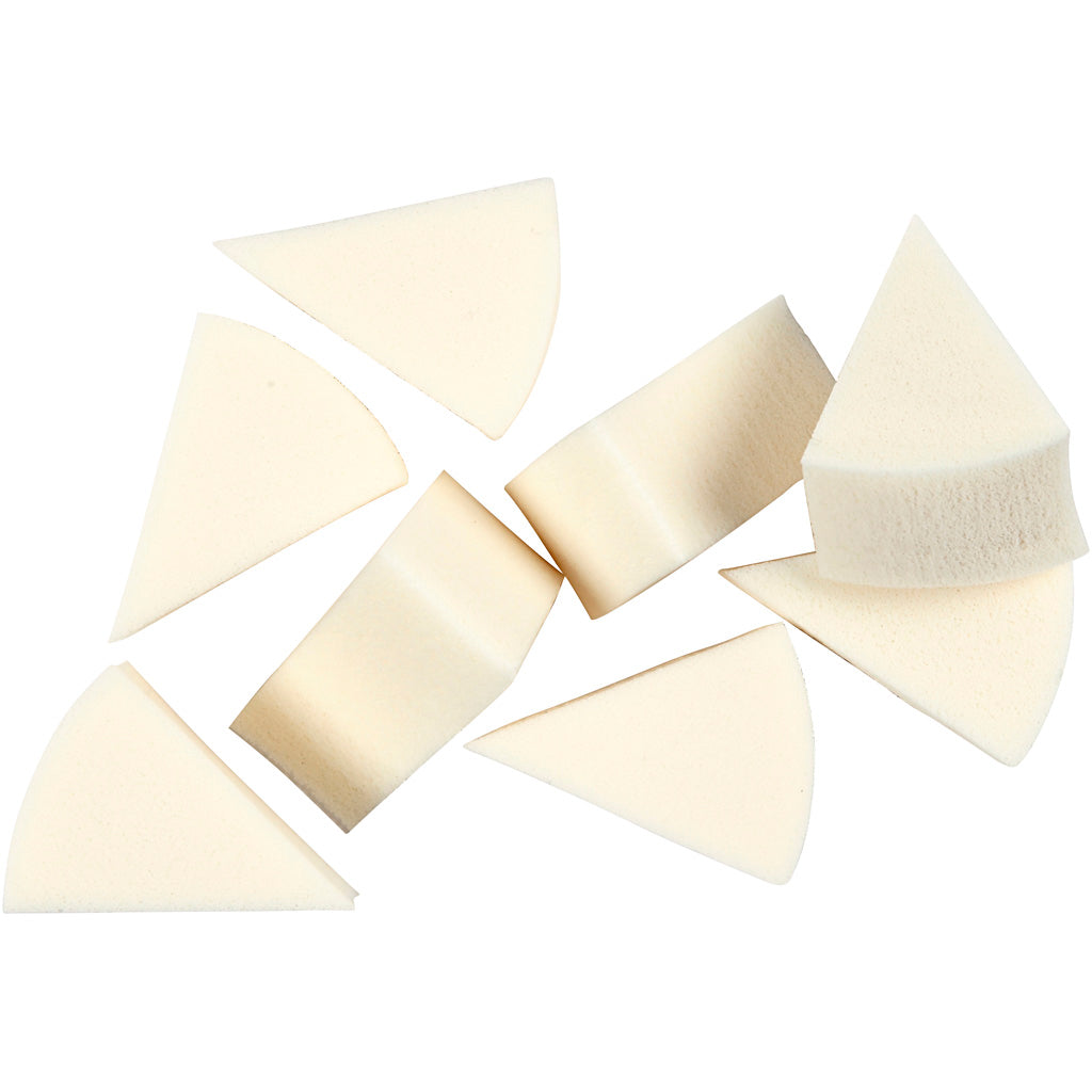 Sponges, L: 40 mm, W: 25 mm, white, 8pc