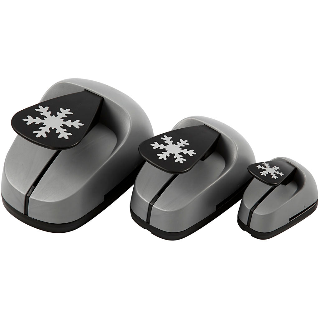 Craft Punch Set, ice crystal, size 25+49+75 mm