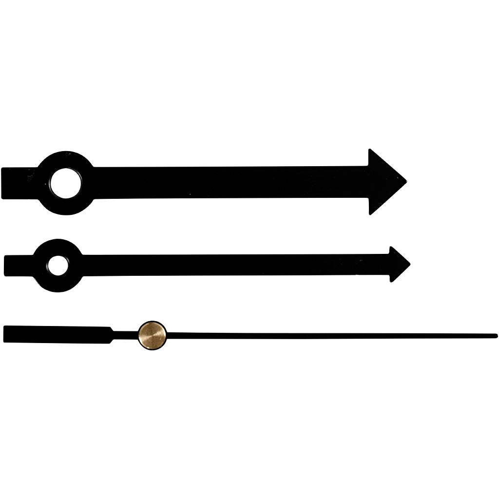 Clock Hands, hole size 4+6 mm, black