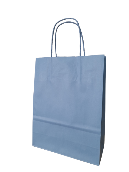 Paper Carrier Bags Pastel Blue 18+8x22cm Kraft 90 grams - 50 pcs
