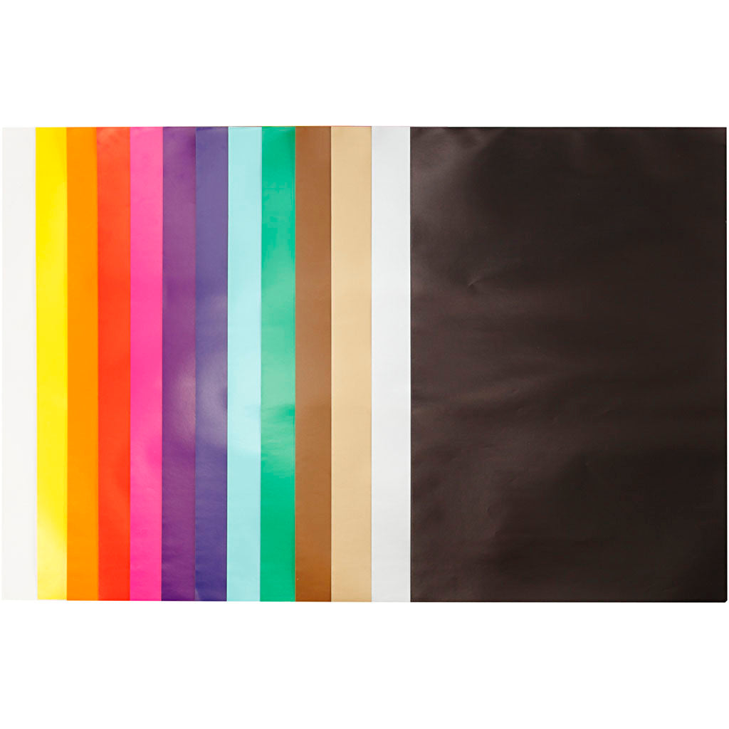 Glazed Paper, sheet 24x32 cm, 80 g, assorted colours, 50 sheet