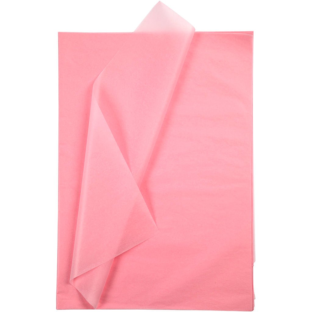 Tissue Paper, sheet 50x70 cm, 17 g, pink, 25 sheet
