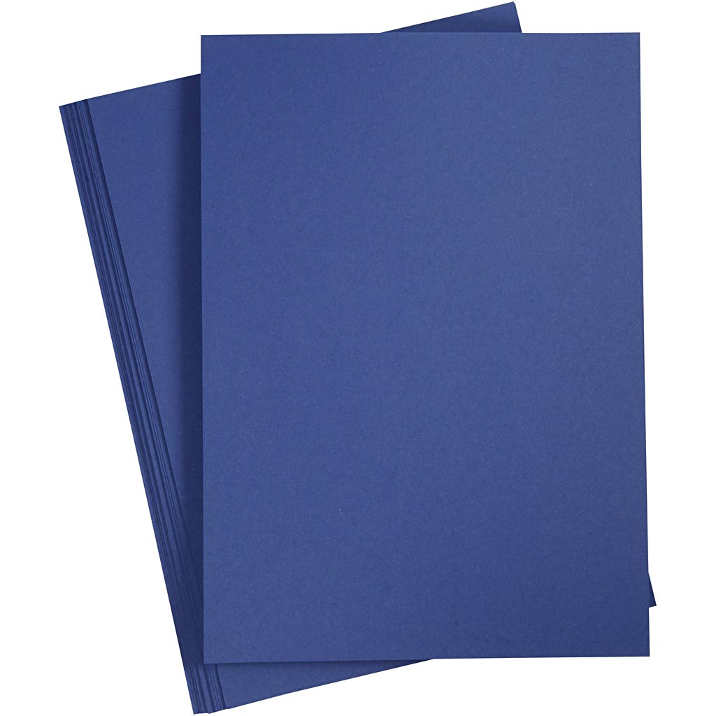 Card, A4, sheet 210x297 mm, 180 g, dark blue, 20 sheet