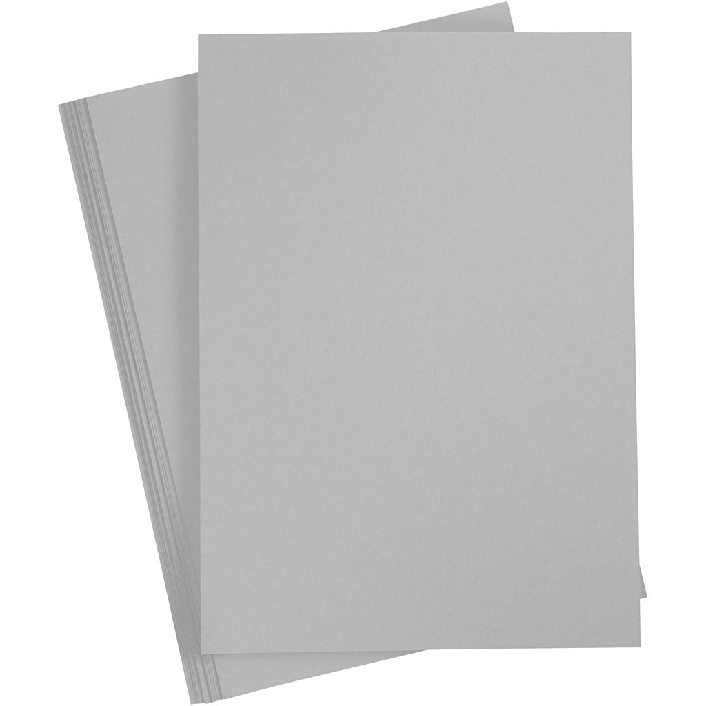 Card, A4, sheet 210x297 mm, 180 g, grey, 20 sheet