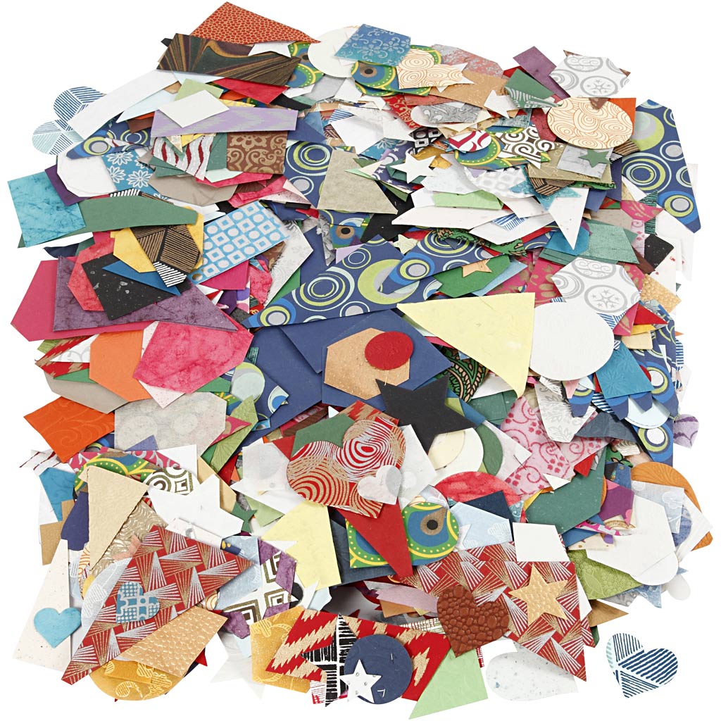 Handmade Paper Die-Cut, size 25-130 mm, 110 g, 500 g