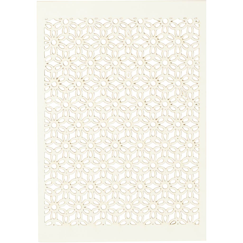 Lace Patterned cardboard, sheet 10,5x15 cm, 200 g, off-white, 10 pc