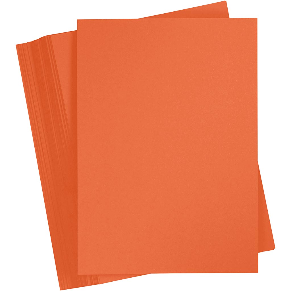 Card, A4, sheet 210x297 mm, 180 g, orange, 100 sheet