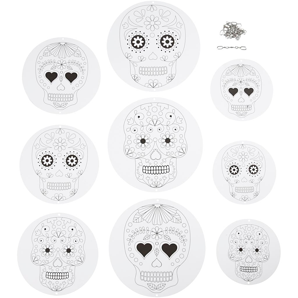 Mobile Ornaments with Motifs, dia. 12+15+18 cm, 300 g, white, 3 set