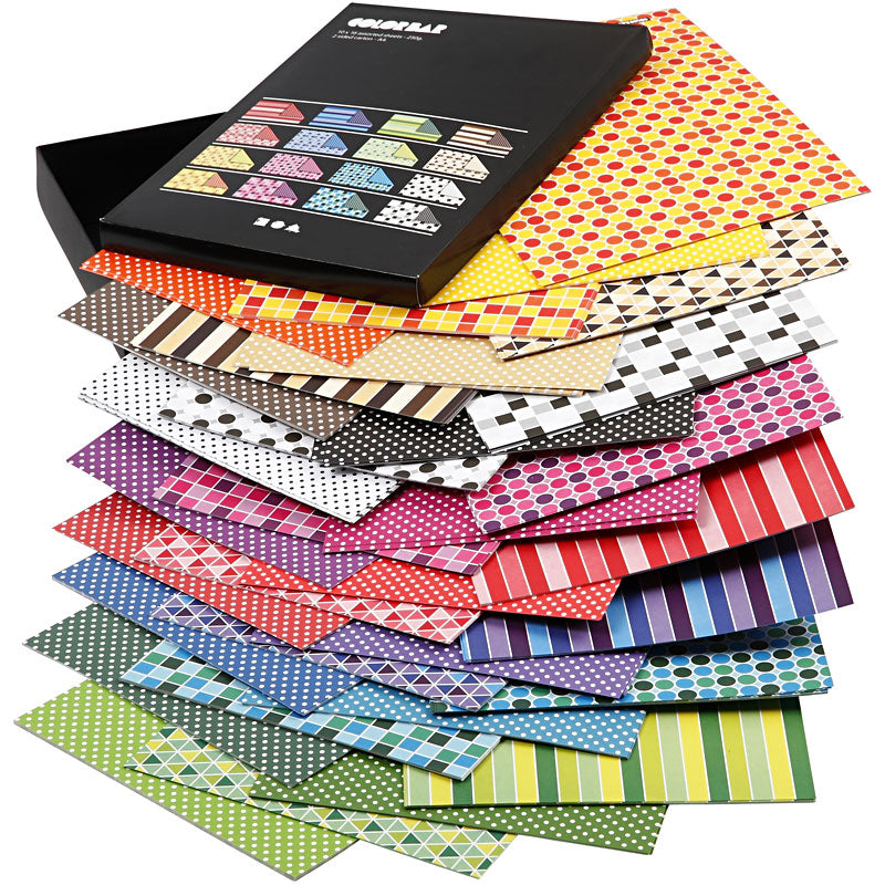 Color Bar Card, A4, sheet 210x297 mm, 250 g, assorted colours, 16x10 sheet