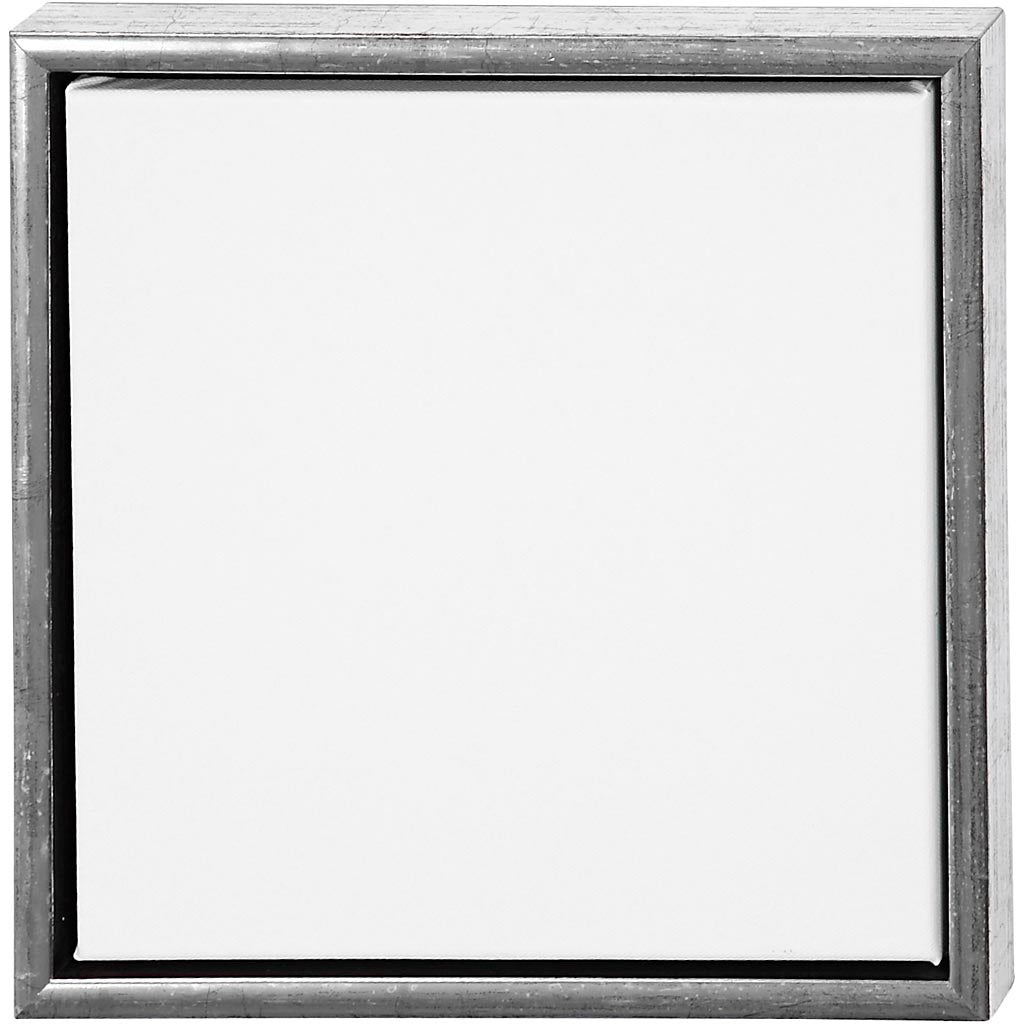 Canvas with Wooden Frame, size 30x30 cm, 360 g, antique silver, white