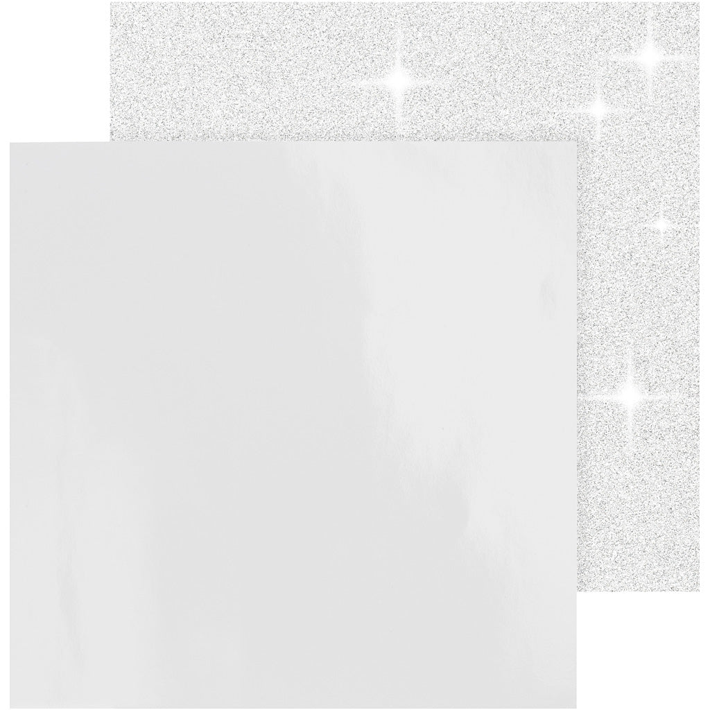 Design Paper, sheet 30,5x30,5 cm, 120+128 g, white, 2 sheet