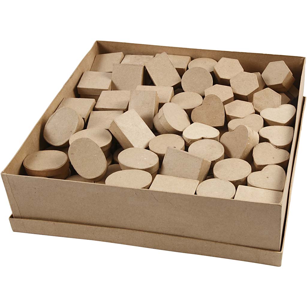 Mini Boxes, H: 3 cm, dia. 4-6 cm, 144 pc