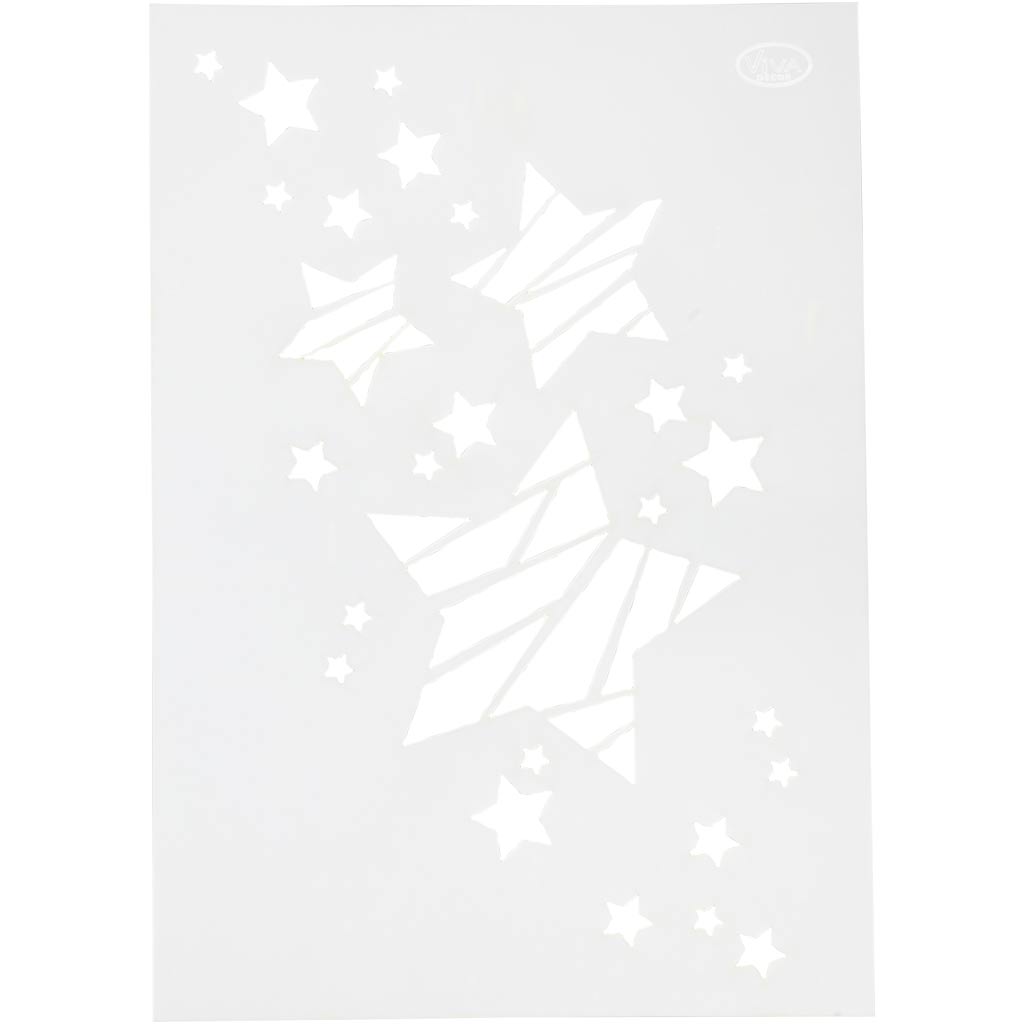 Stencil , stars, A4, sheet 210x297 mm