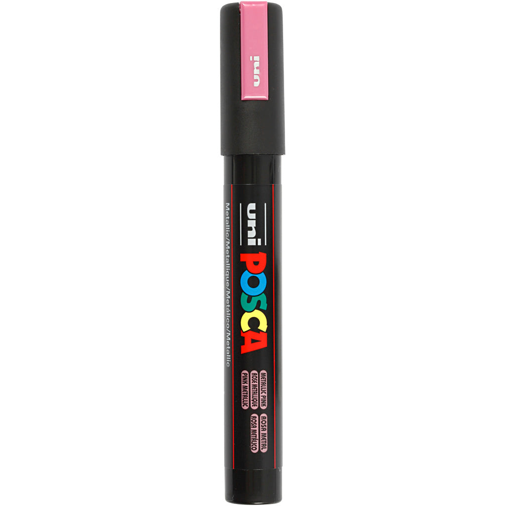Posca Marker, no. PC-5M, line 2,5 mm, medium, metallic pink
