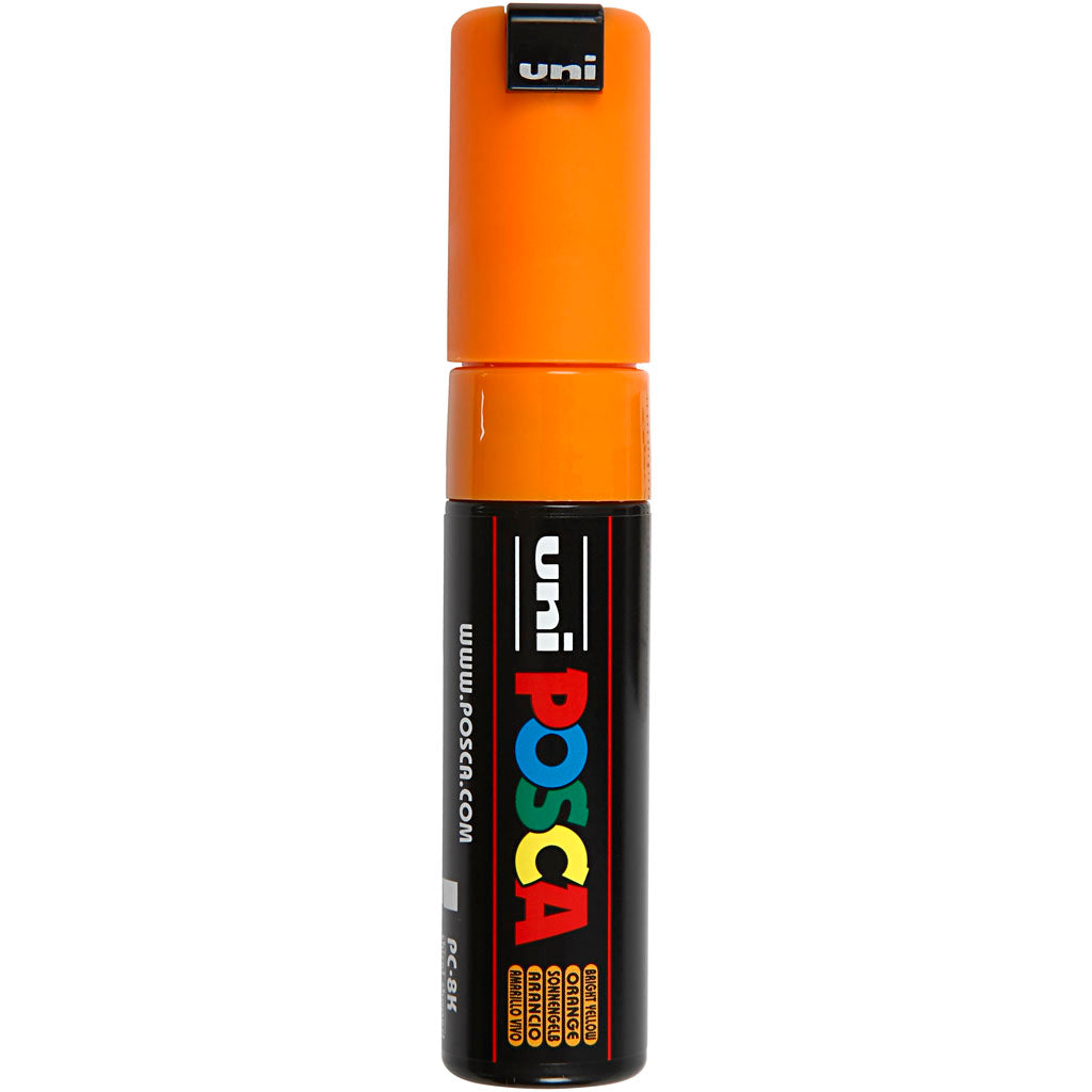 Posca Marker, no. PC-8K, line 8 mm, broad, bright yellow
