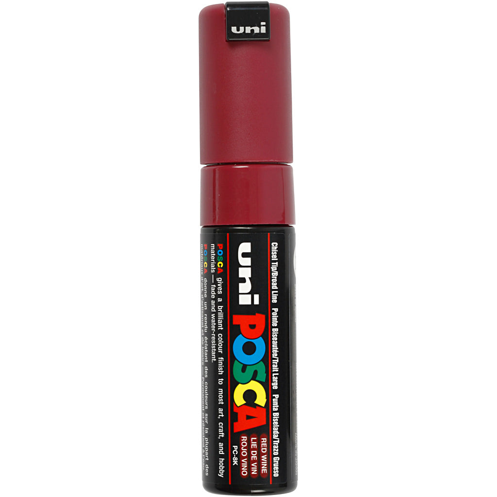 Posca Marker, no. PC-8K, line 8 mm, broad, red wine