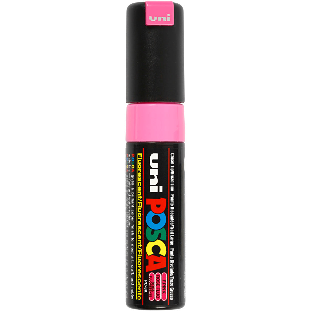 Posca Marker, no. PC-8K, line 8 mm, broad, fluo pink