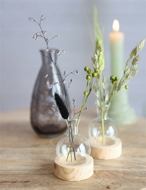 Ball vase on wooden base Ø50mm (6 pcs.)