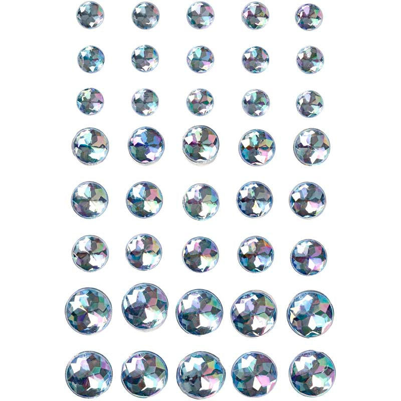 Rhinestones, size 6+8+10 mm, blue, 40 pc