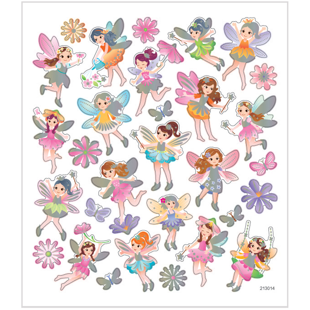 Stickers, fairy, sheet 15x16,5 cm, ca. 30 pc, 1 sheet