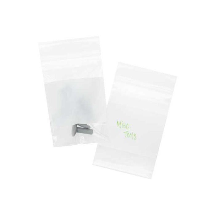 Grip Seal Bags with Write-on-Panel 5x7.5cm PE 50 micron