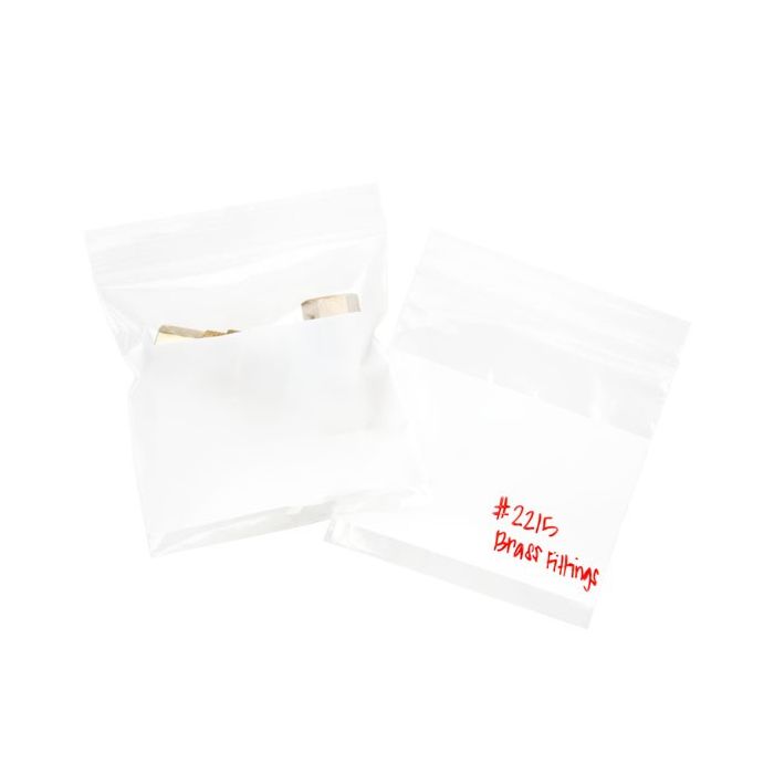 Grip Seal Bags with Write-on-Panel 10x10cm PE 50 micron