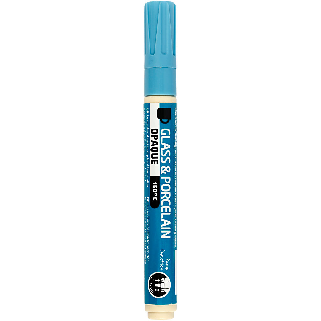 Glass and Porcelain Marker, line 2-4 mm, opaque, light blue