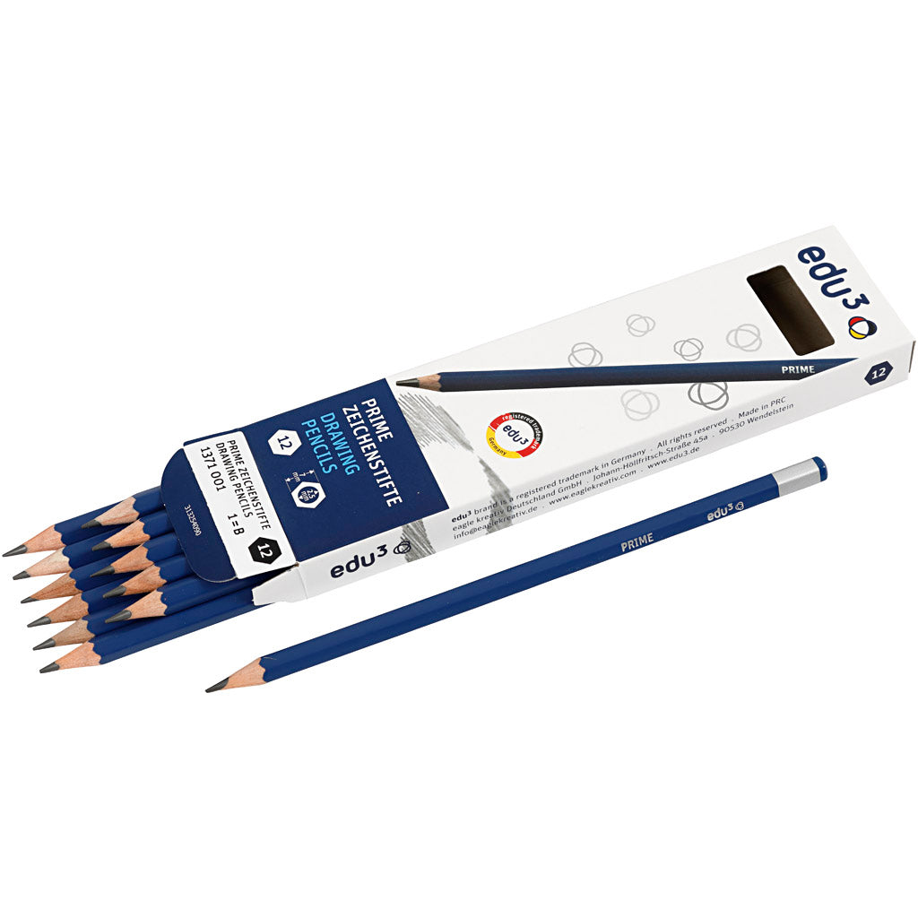 edu Drawing Pencil, B, 12 pc