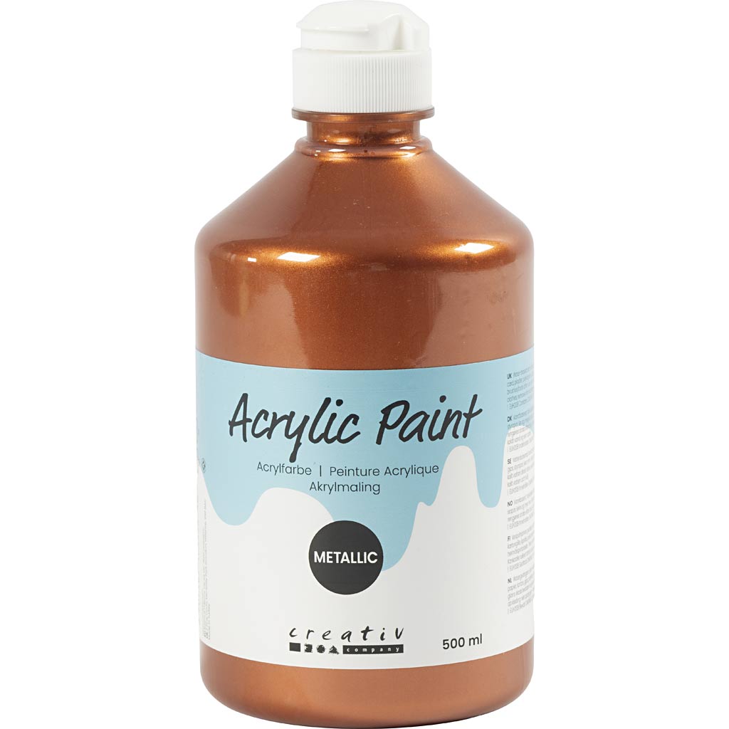 Acrylic Paint Metallic, metallic, metallic copper, 500 ml/ 1 bottle