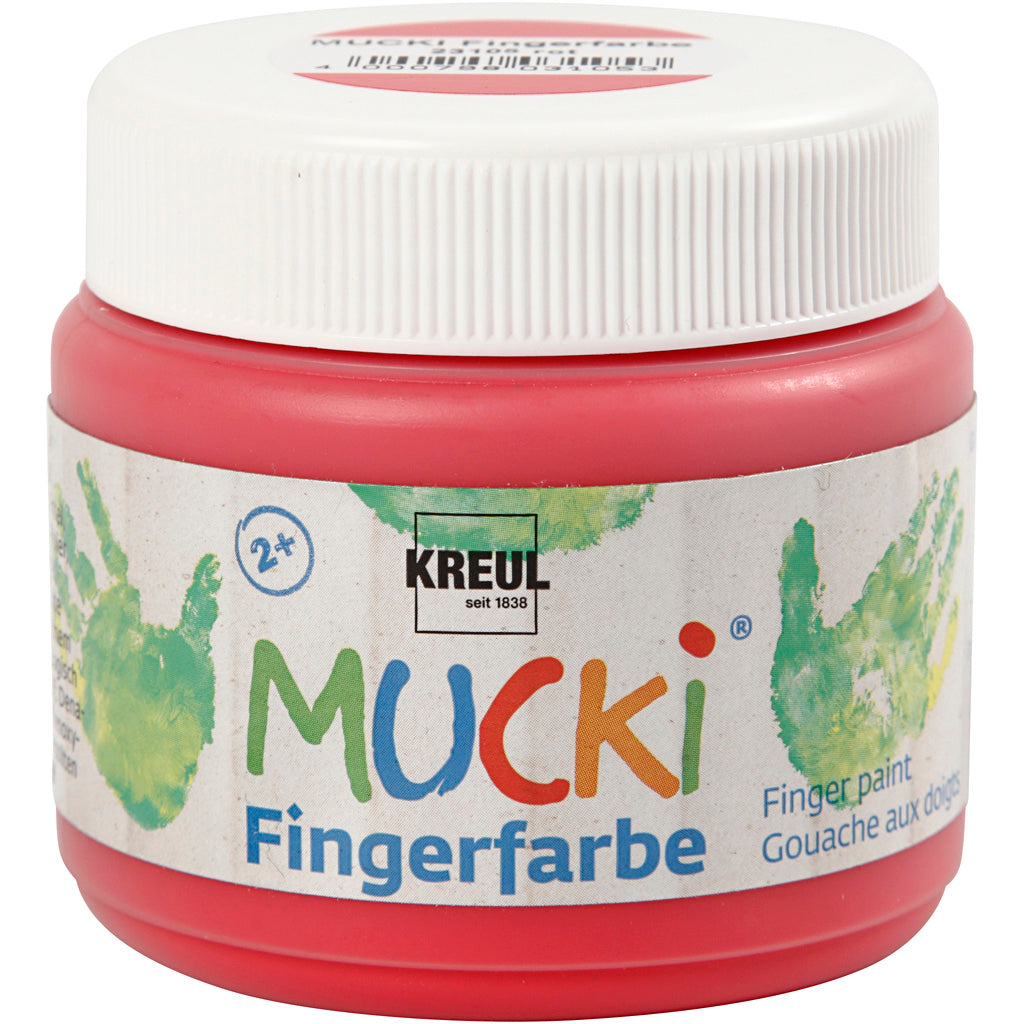 Mucki Finger Paint, red, 150 ml/ 1 tub