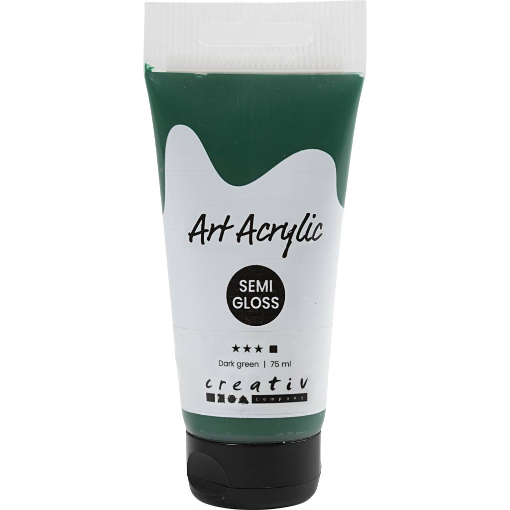 Art Acrylic, semi-glossy, opaque, dark green, 75 ml/ 1 bottle