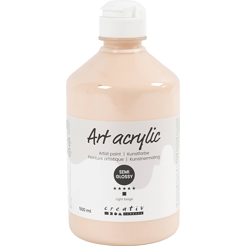 Art Acrylic, semi-glossy, opaque, light beige, 500 ml/ 1 bottle