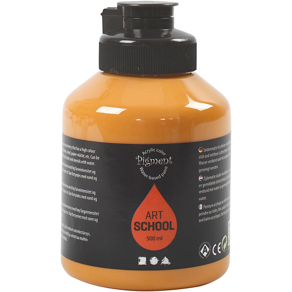 Art Acrylic, semi-glossy, opaque, ochre, 500 ml/ 1 bottle
