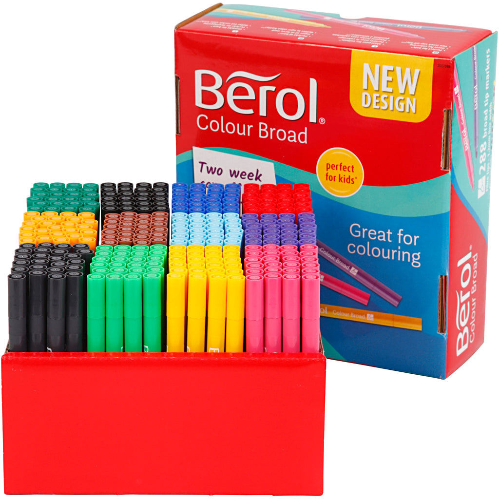 Berol Marker, line 1-1,7 mm, assorted colours, 288 pc