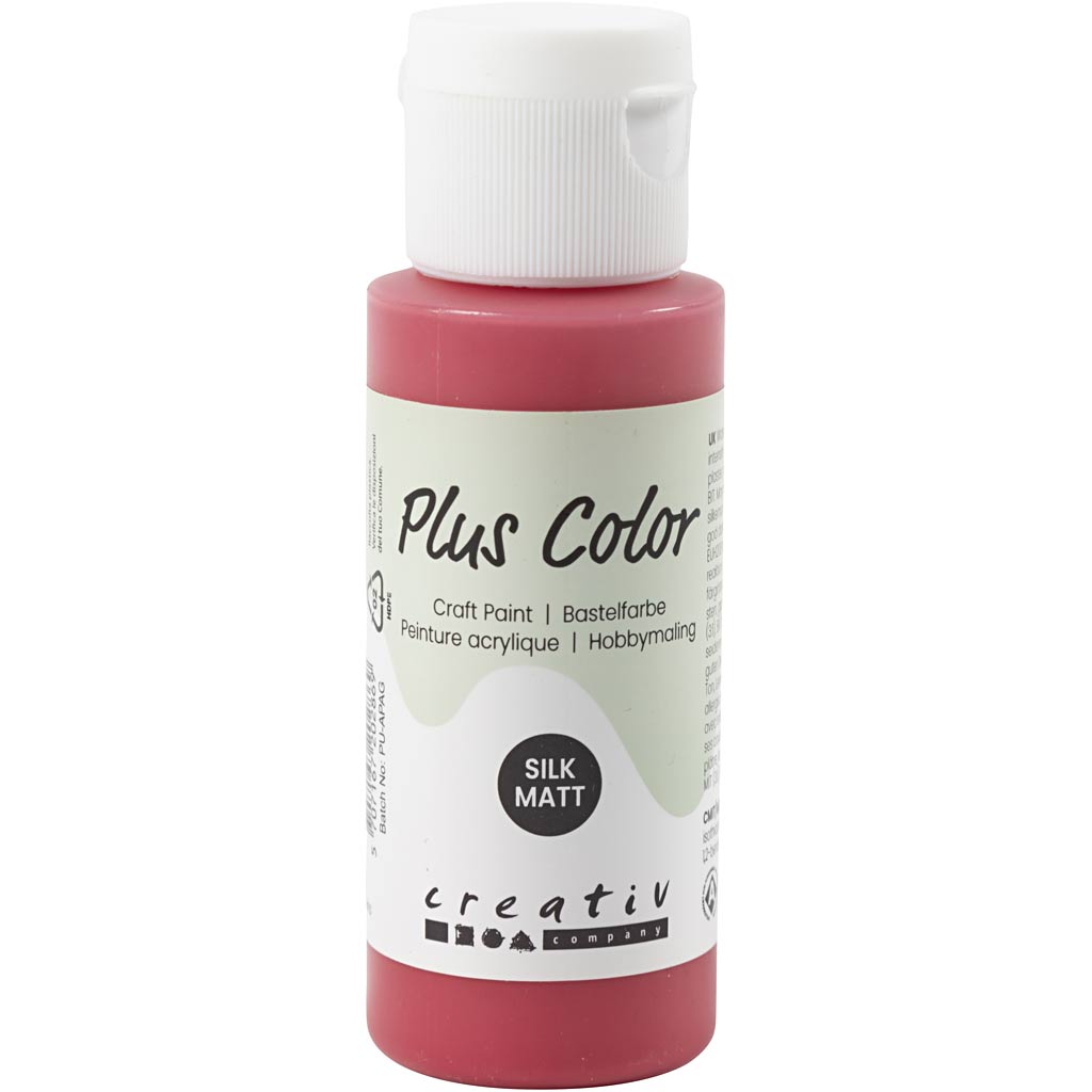 Plus Color Craft Paint, berry red, 60 ml/ 1 bottle