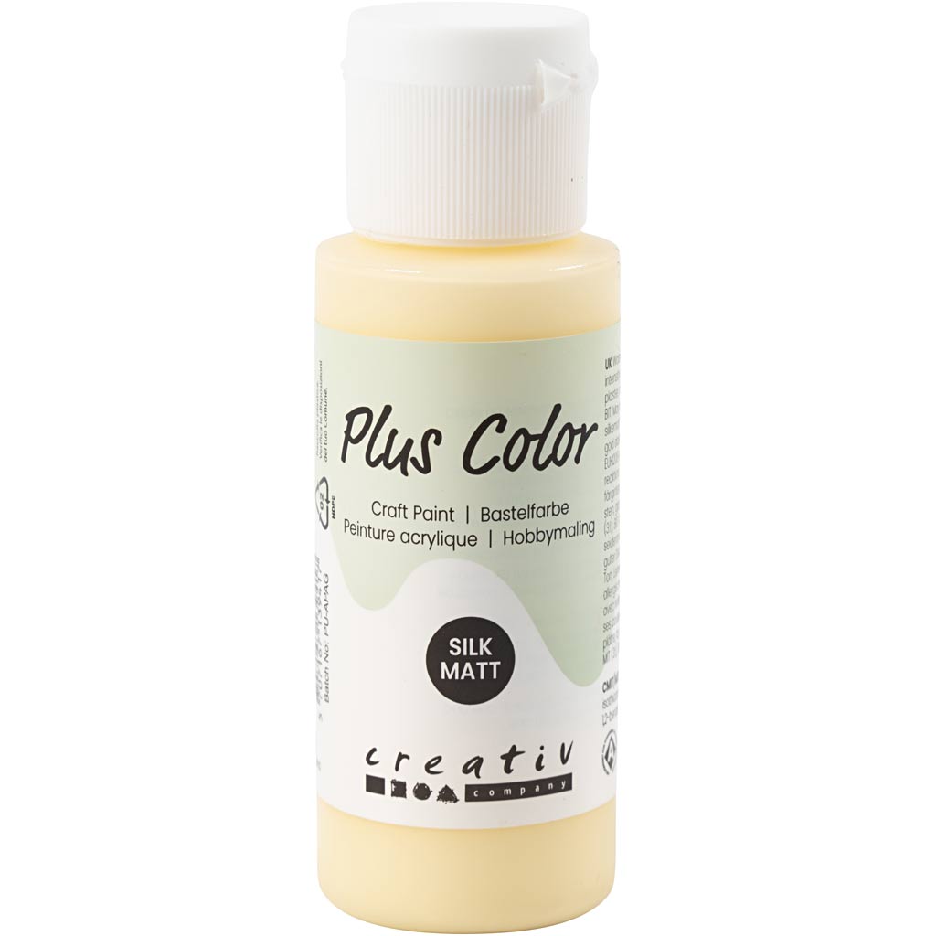 Plus Color Craft Paint, light yellow, 60 ml/ 1 bottle