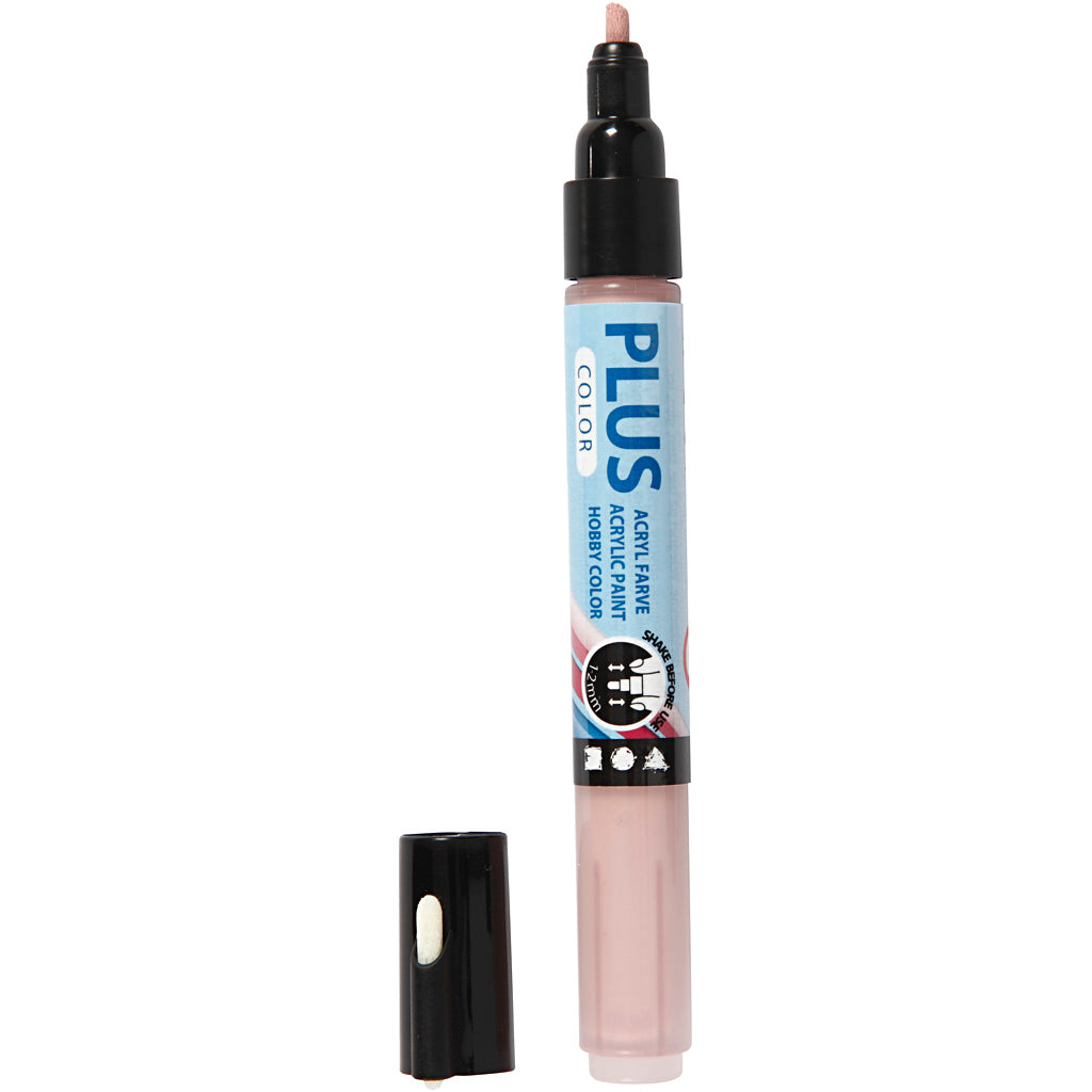 Plus Color Marker, L: 14,5 cm, line 1-2 mm, dusty rose, 5,5 ml