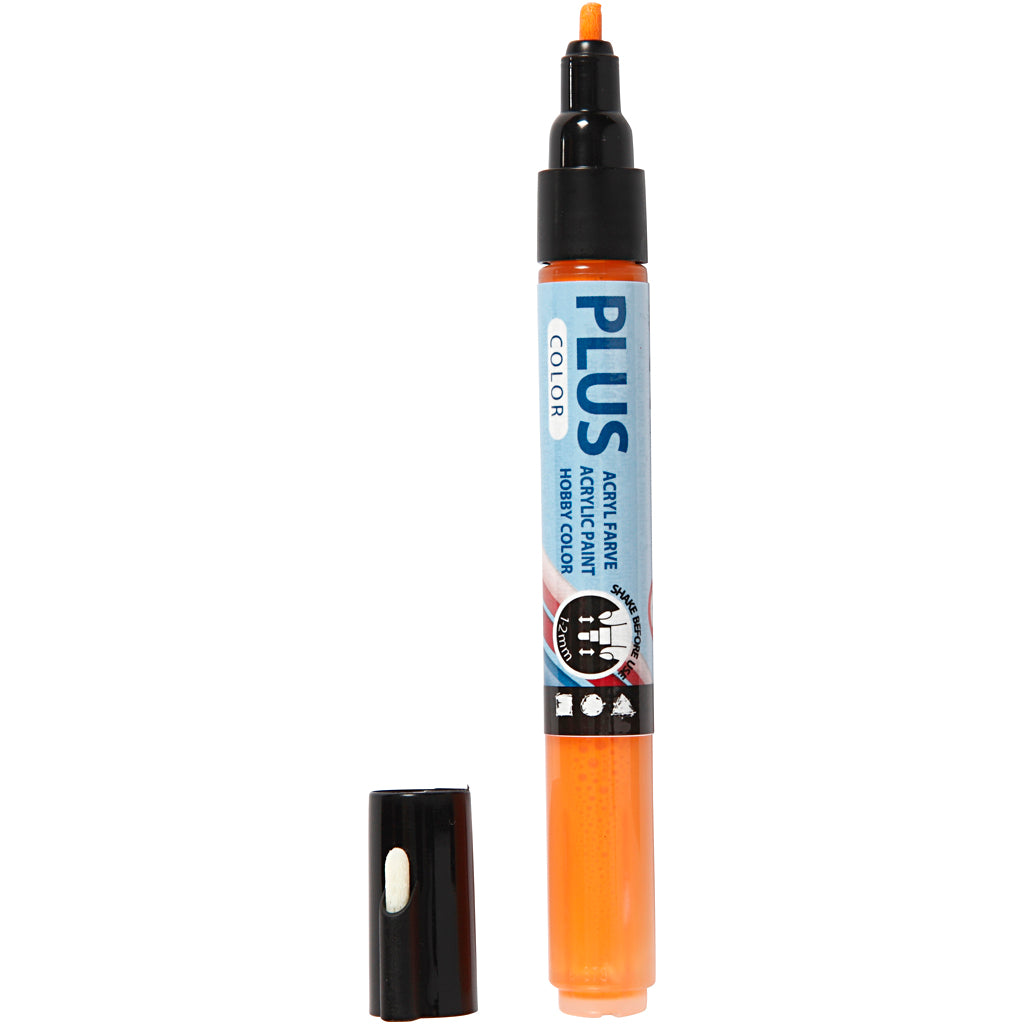 Plus Color Marker, L: 14,5 cm, line 1-2 mm, pumpkin, 5,5 ml