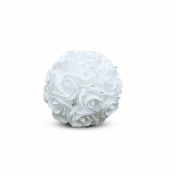 Deco Rose Ball Ø10cm white Foam (1 pc)