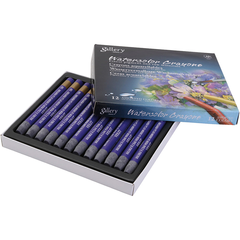 Watercolor Crayons, violet, 12 pc