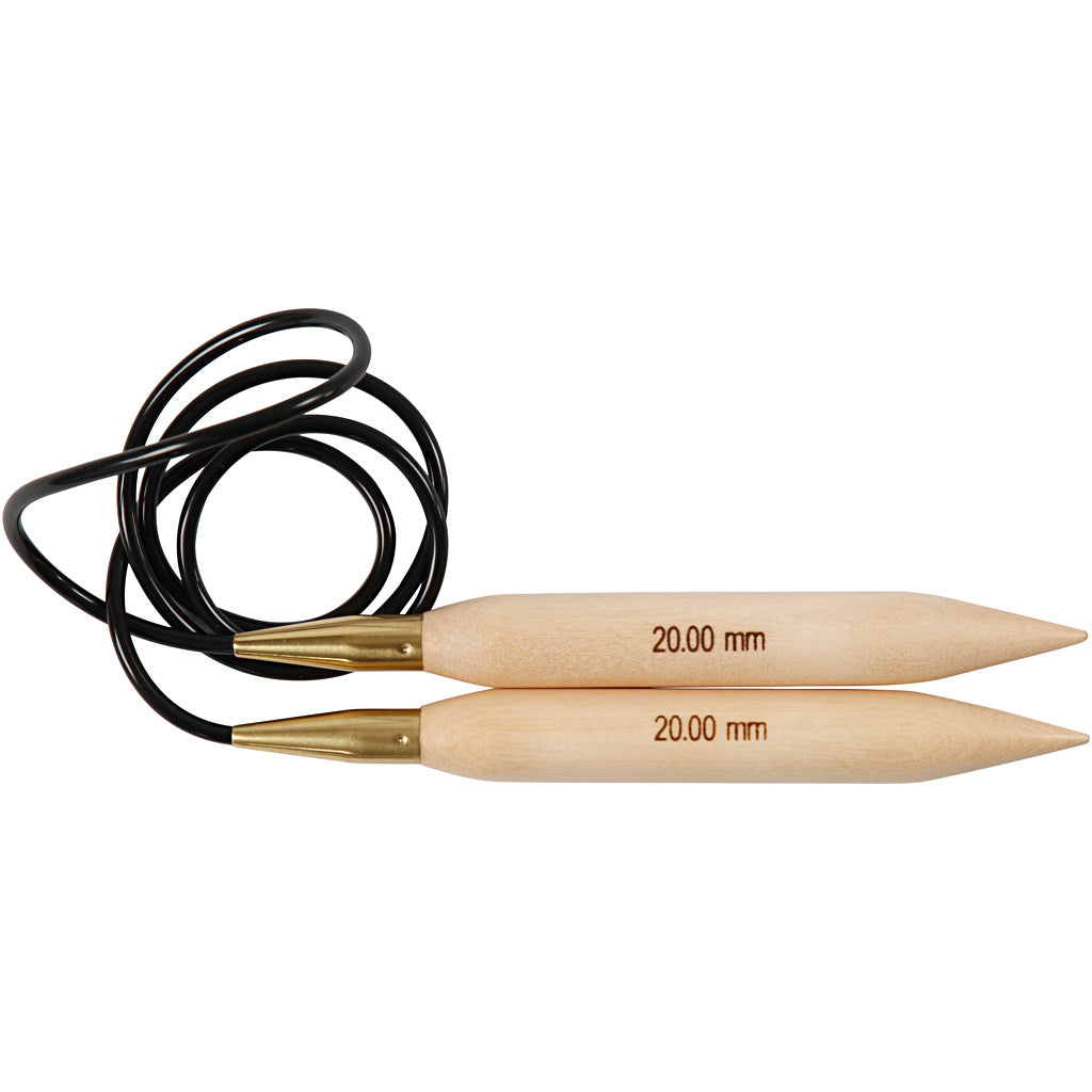 Circular Knitting Needle, L: 150 cm, size 20 mm