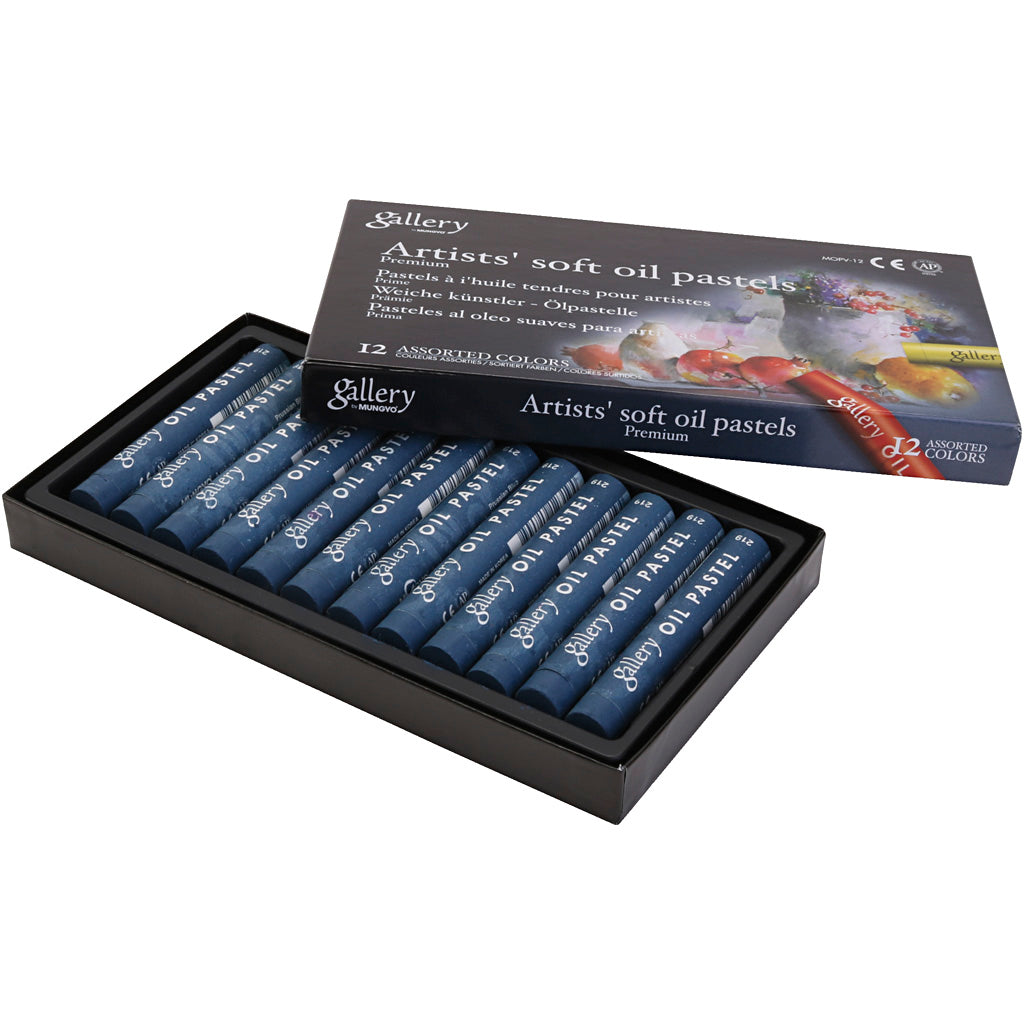 Gallery Oil Pastel, L: 7 cm, dia. 11 mm, thickness 11 mm, prussian blue (447), 12 pc