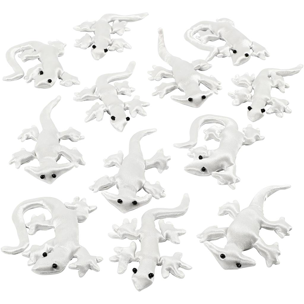 Fabric Creepy-Crawly, size 10-14 cm, white, 12 pc