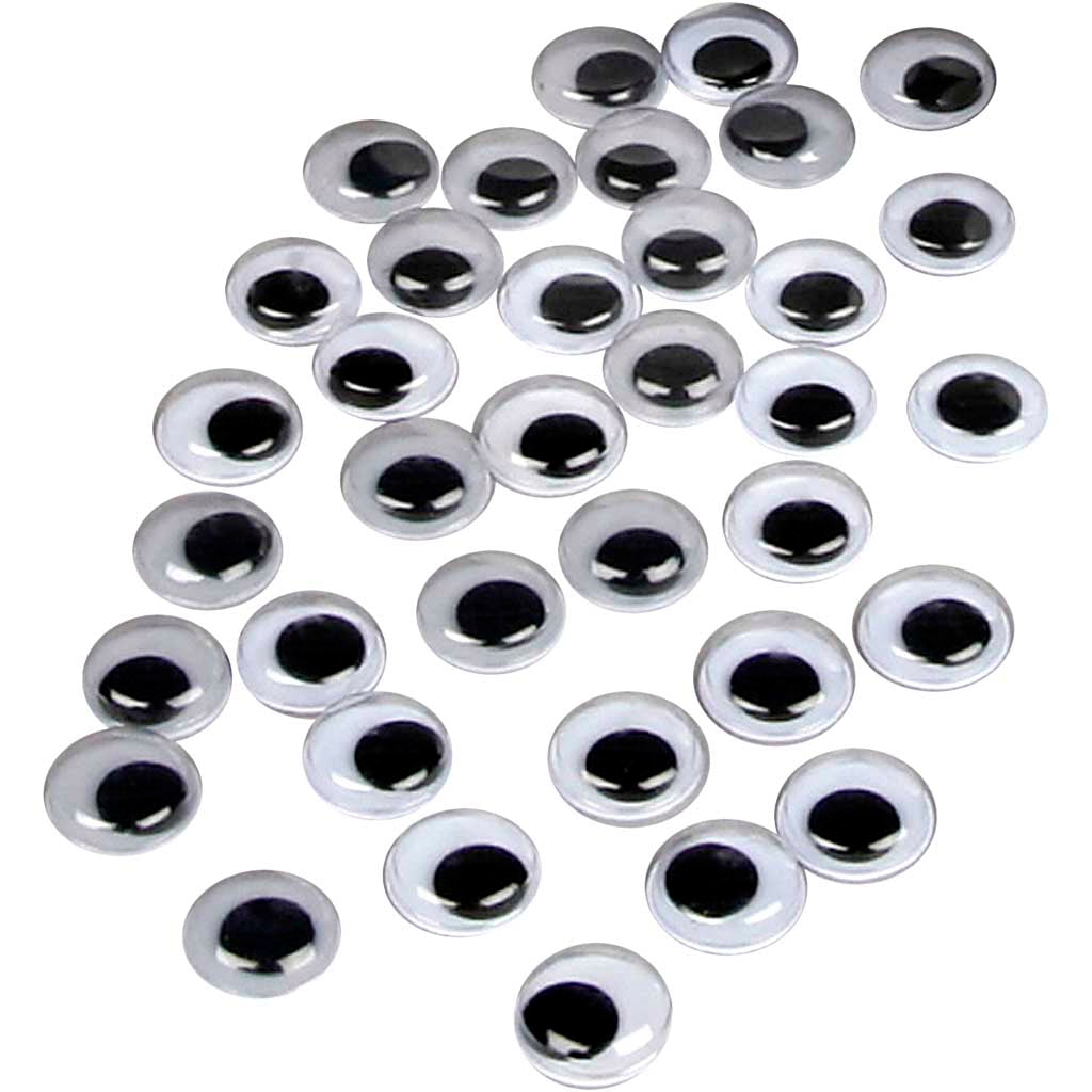 Wiggly Eyes, not sticky, dia. 10 mm, 1000 pc