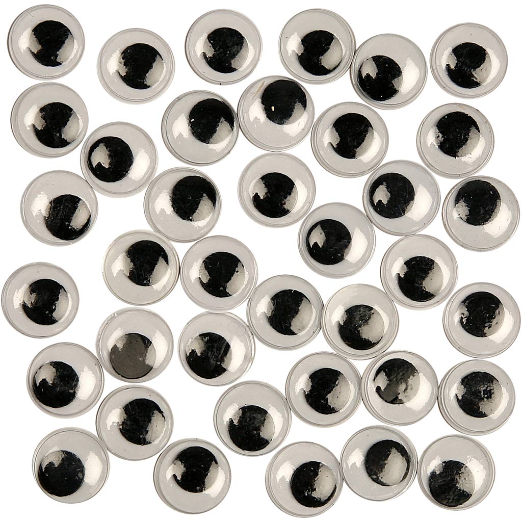 Wiggly Eyes, not sticky, dia. 12 mm, 30 pc