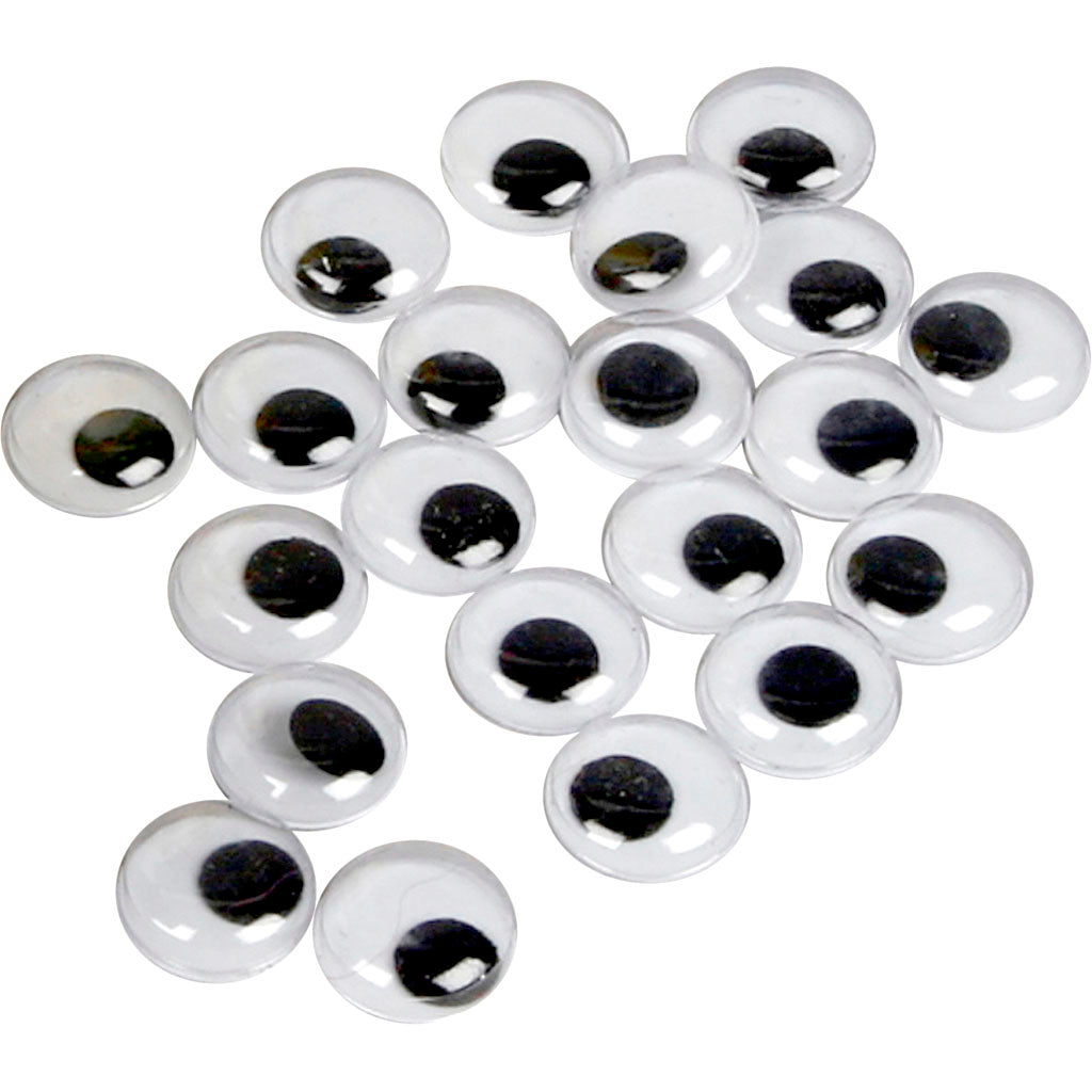 Wiggly Eyes, not sticky, dia. 14 mm, 1000 pc