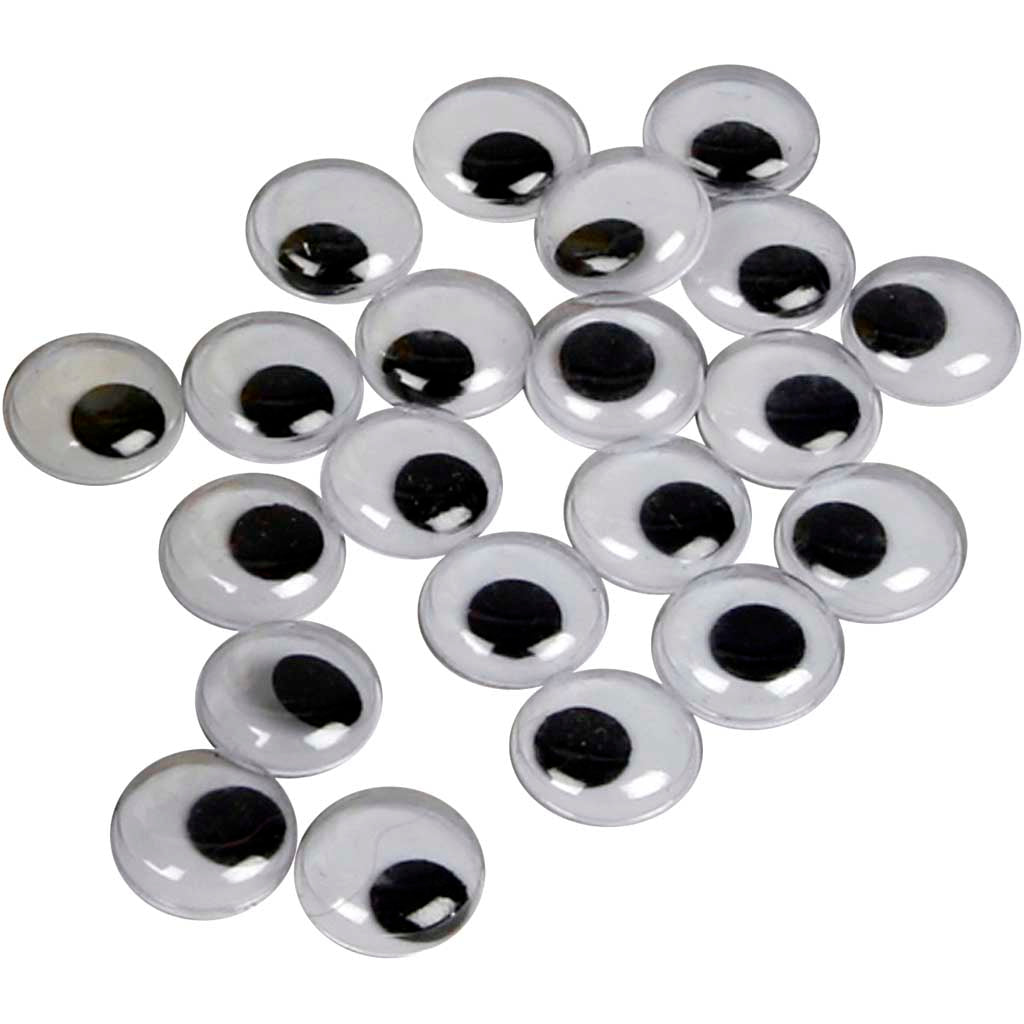 Wiggly Eyes, not sticky, dia. 14 mm, 30 pc