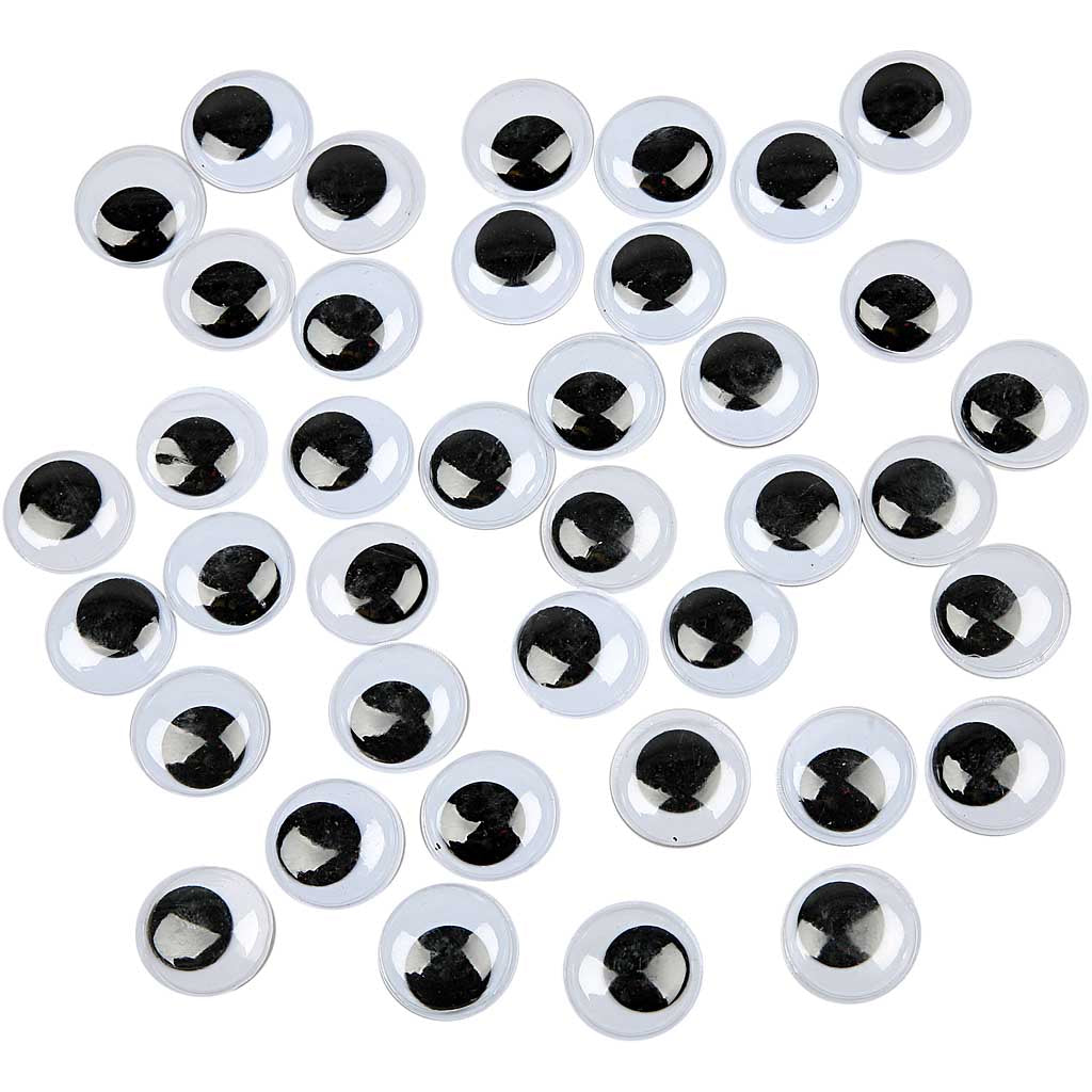 Wiggly Eyes, not sticky, dia. 20 mm, 500 pc